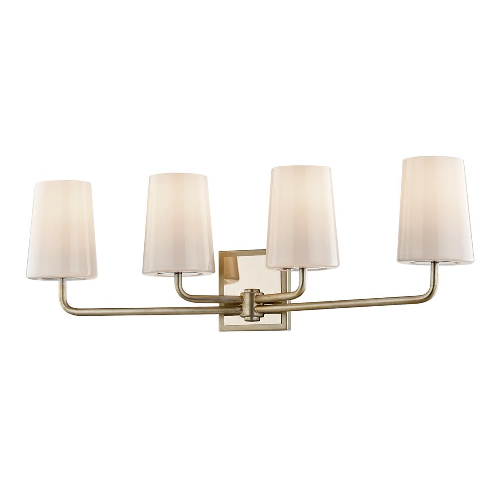 Troy Simone Vanity Light Warm Silver Leaf / Polished Nickel