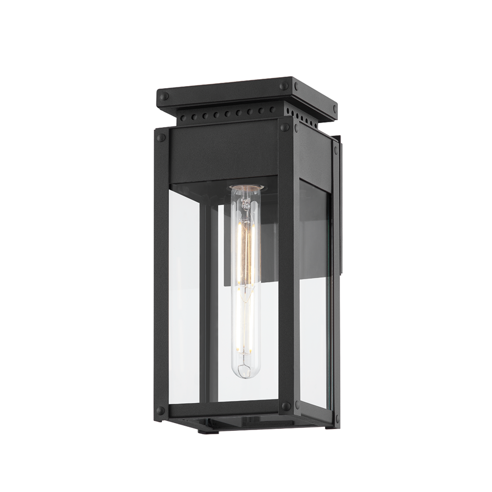 Troy Braydan Outdoor Wall Sconce Textured Black