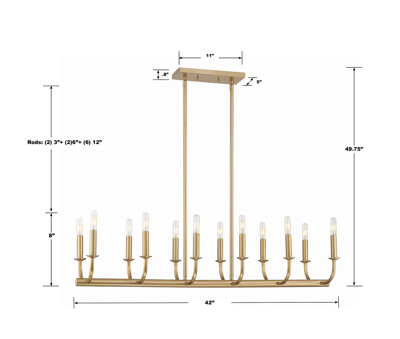 Crystorama Bailey Chandelier Matte Black