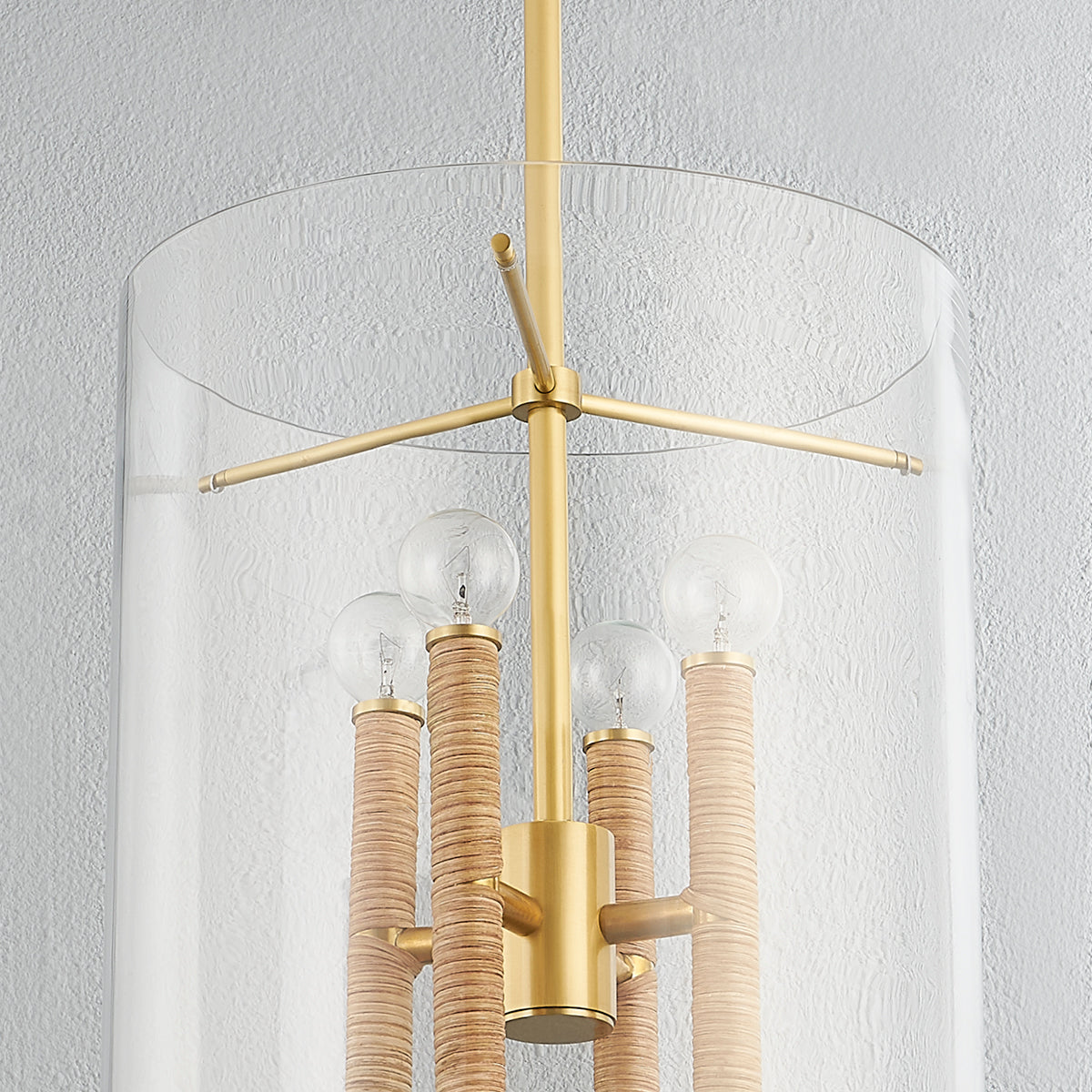 Hudson Valley Barlow 8-Light Lantern Aged Brass detail view 1