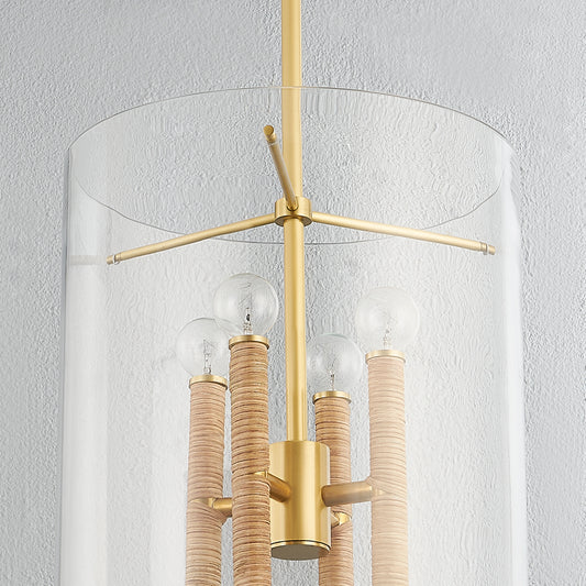 Hudson Valley Barlow 8-Light Lantern Aged Brass detail view 1