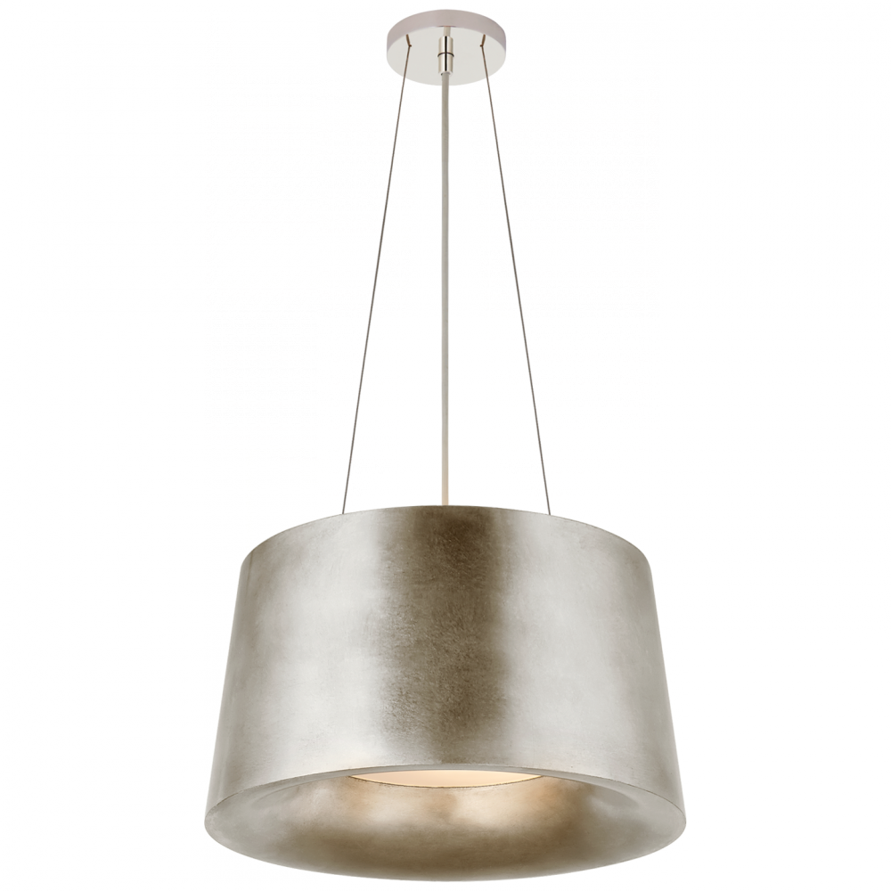 Visual Comfort Signature Halo Drum Shade Pendant Burnished Silver Leaf