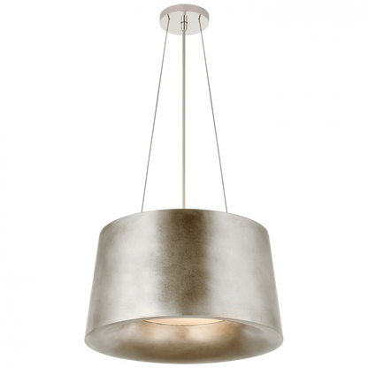 Visual Comfort Signature Halo Drum Shade Pendant Burnished Silver Leaf