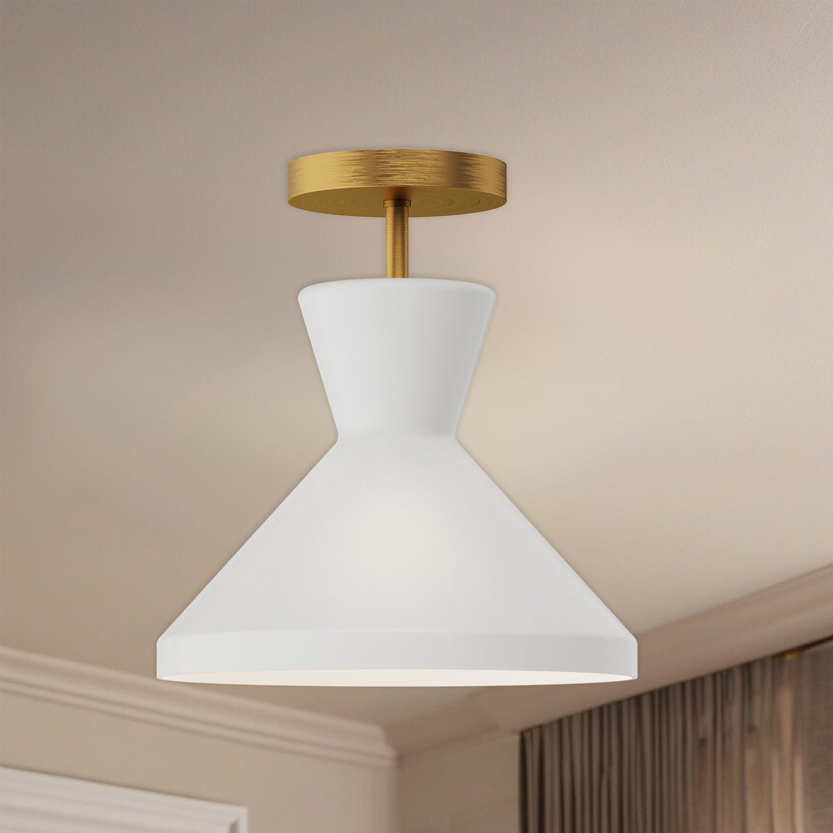 Betty 10" Opal Glass 1-Light Semi-Flush Mount