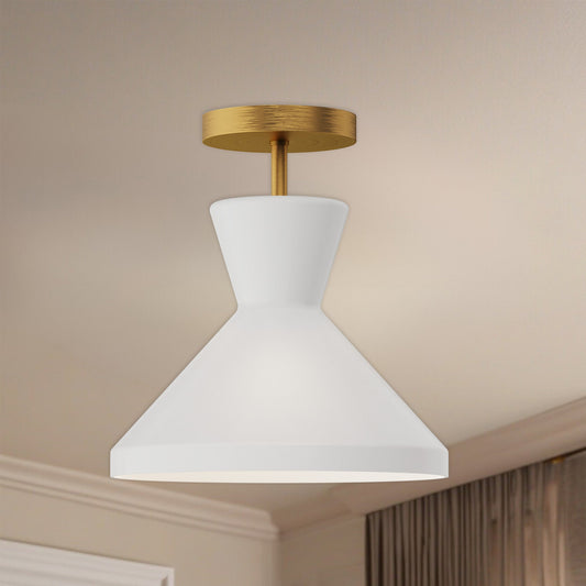 Betty 10" Opal Glass 1-Light Semi-Flush Mount