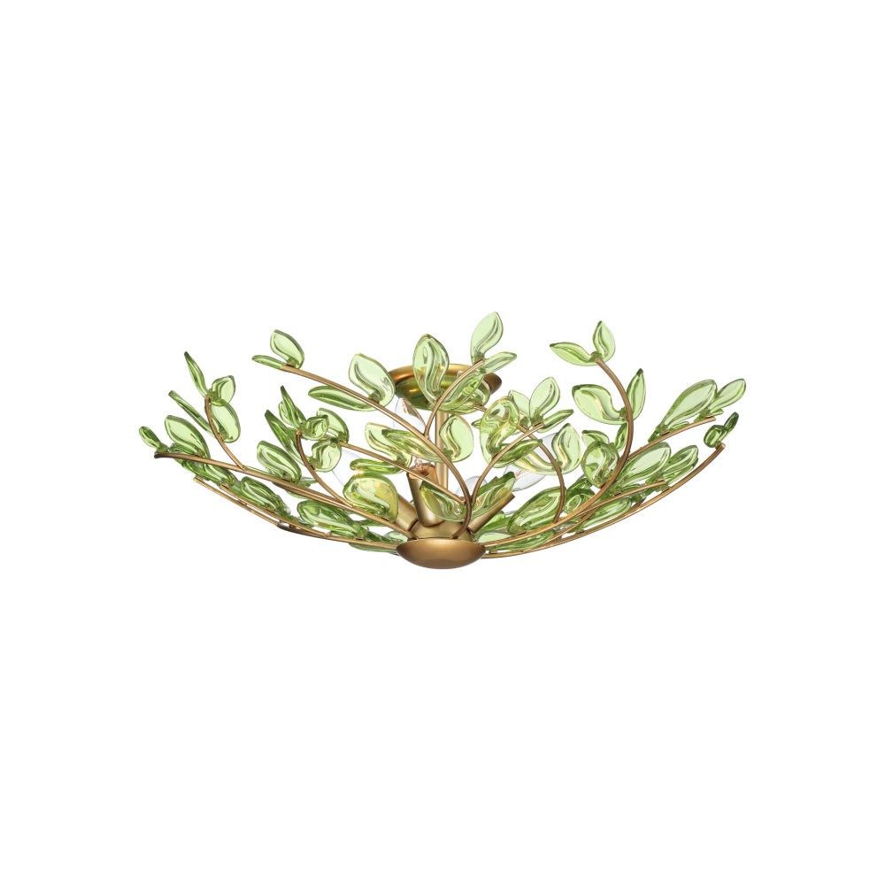 Crystorama Bridget 21.25" 4-Light Semi-Flush Mount Green