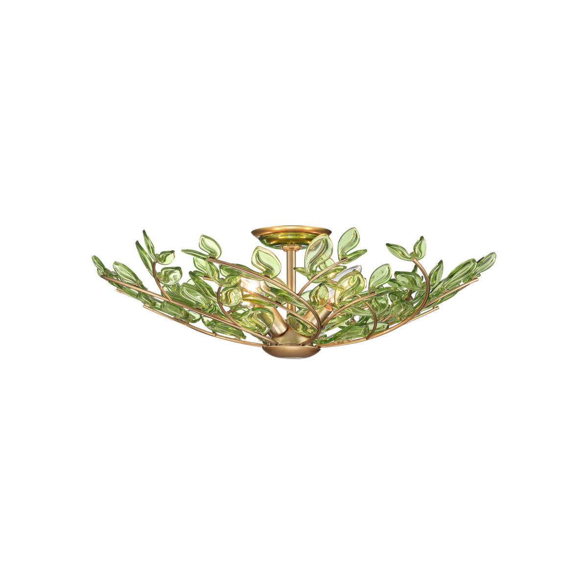 Crystorama Bridget 21.25" 4-Light Semi-Flush Mount Green - detail