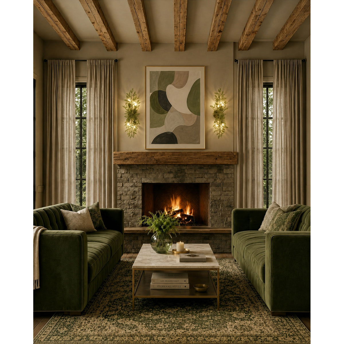 Crystorama Bridget 8.25" 4-Light Wall Sconce Green - lifestyle