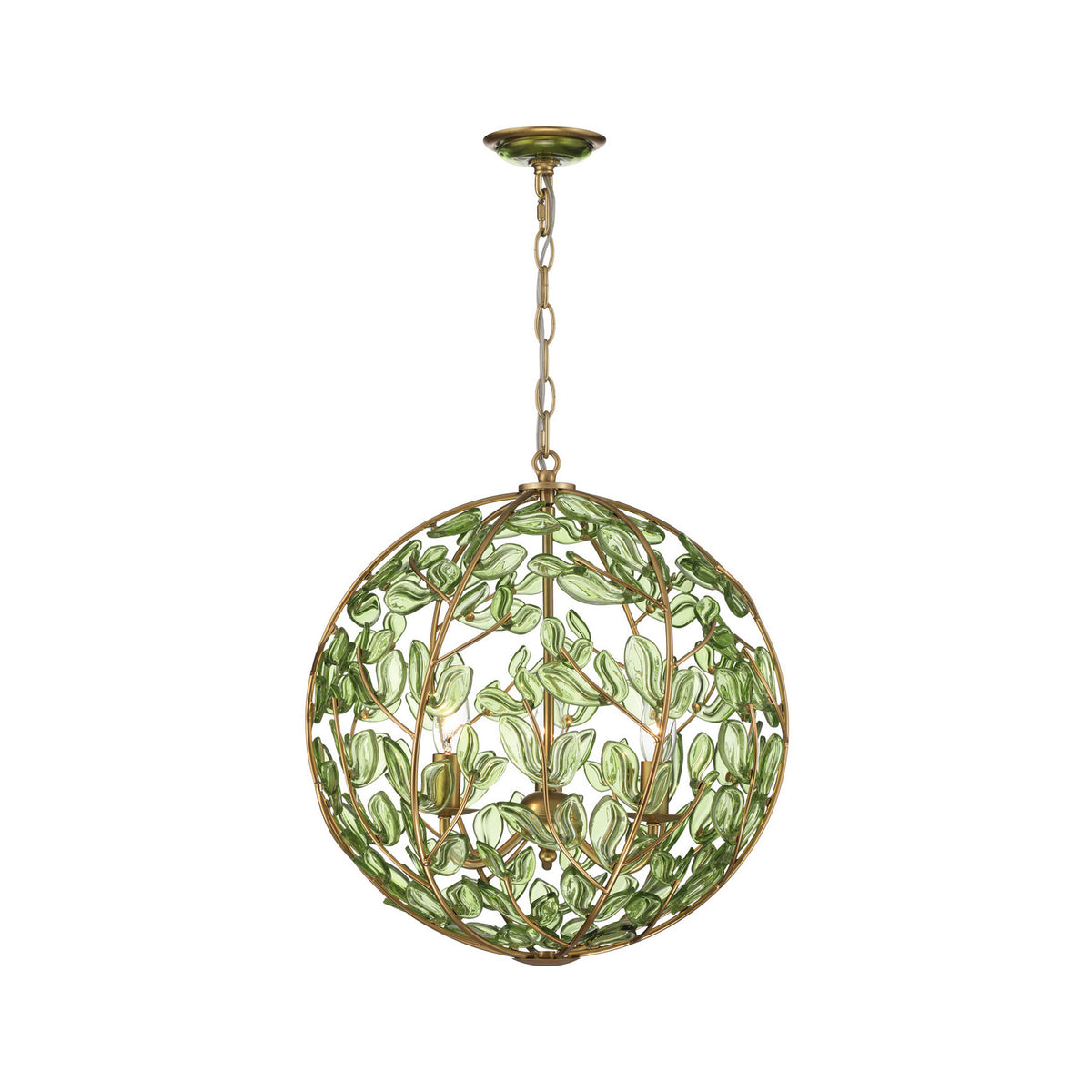 Crystorama Bridget 16.5" 3-Light Chandelier Green - detail