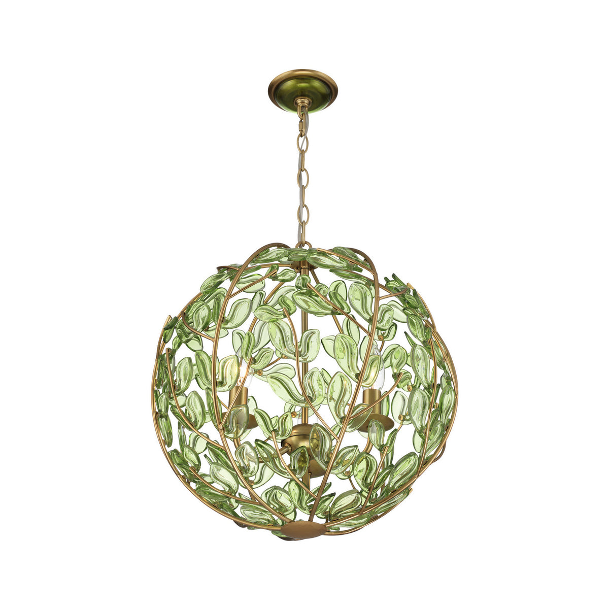 Crystorama Bridget 16.5" 3-Light Chandelier Green - detail