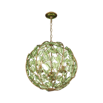 Crystorama Bridget 16.5" 3-Light Chandelier Green - detail