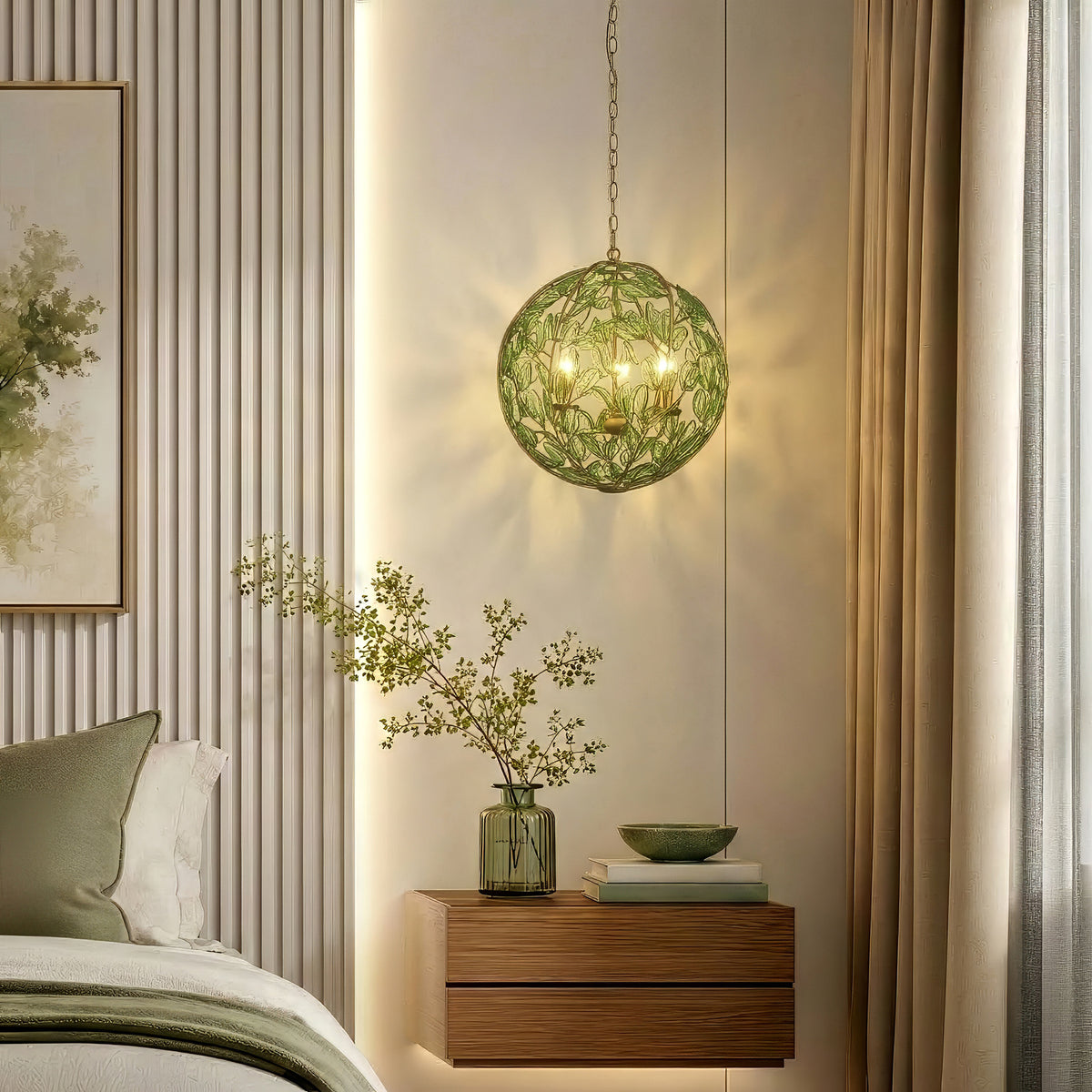 Crystorama Bridget 16.5" 3-Light Chandelier Green - lifestyle