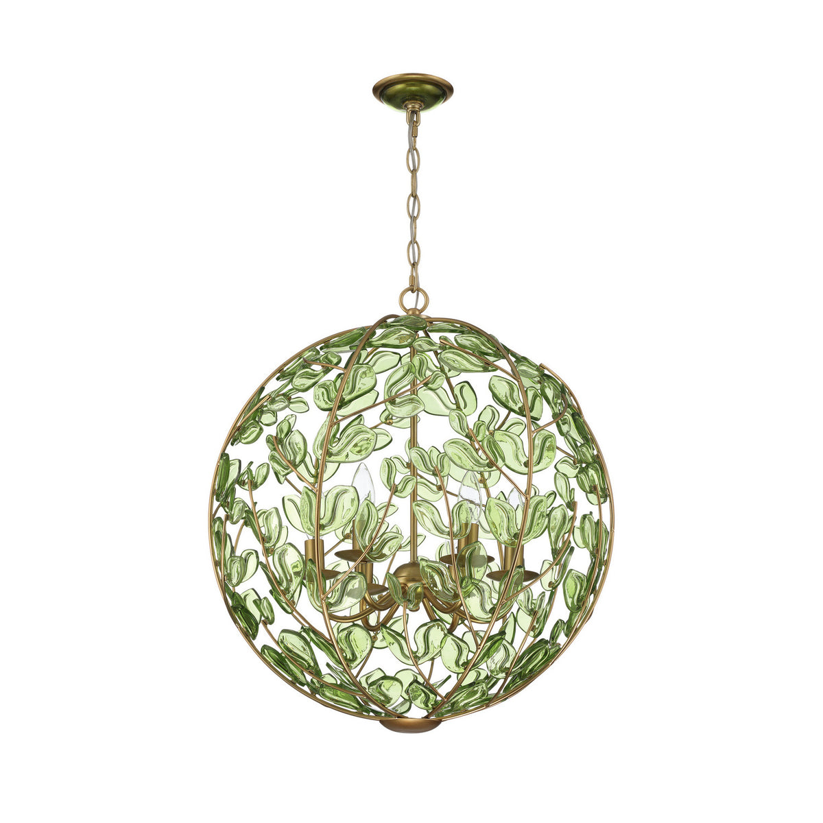 Crystorama Bridget 21" 6-Light Chandelier Green - detail
