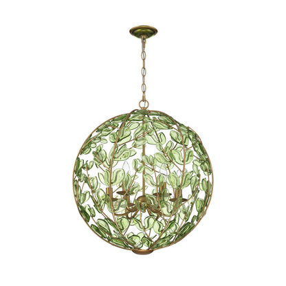 Crystorama Bridget 21" 6-Light Chandelier Green - detail