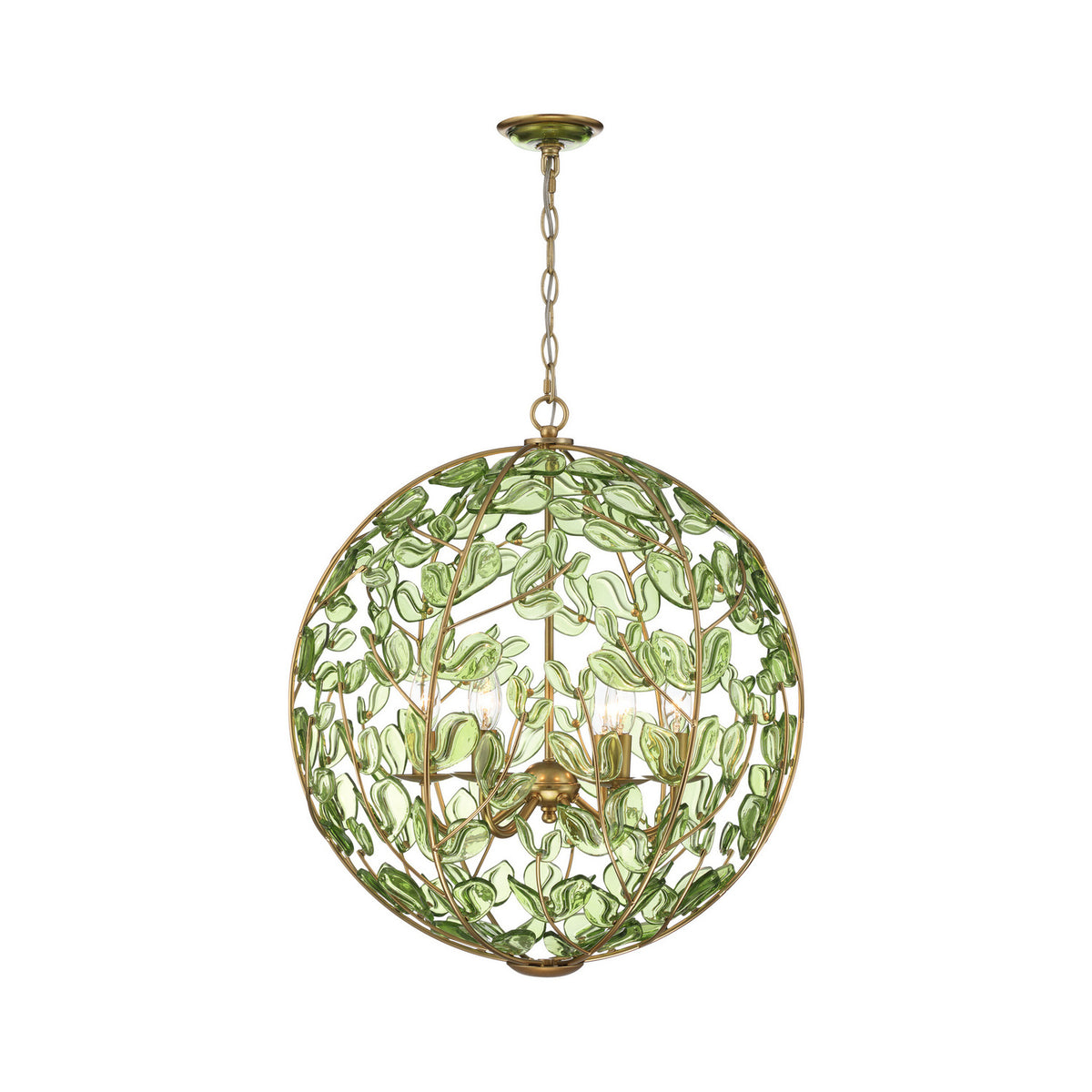Crystorama Bridget 21" 6-Light Chandelier Green - detail