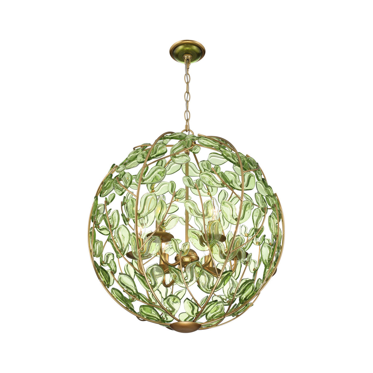 Crystorama Bridget 21" 6-Light Chandelier Green - detail