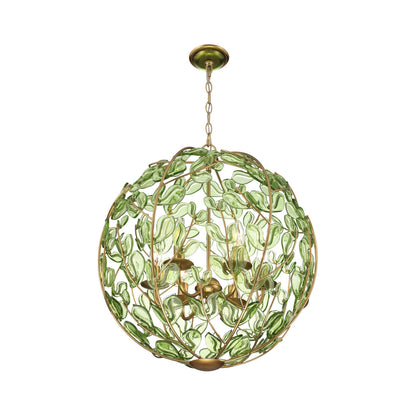 Crystorama Bridget 21" 6-Light Chandelier Green - detail