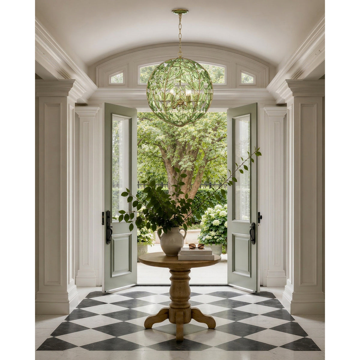 Crystorama Bridget 21" 6-Light Chandelier Green - lifestyle
