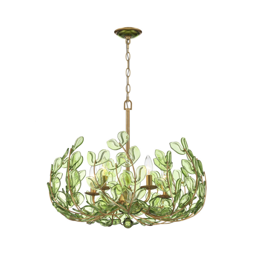 Crystorama Bridget 23.5" 5-Light Chandelier Green