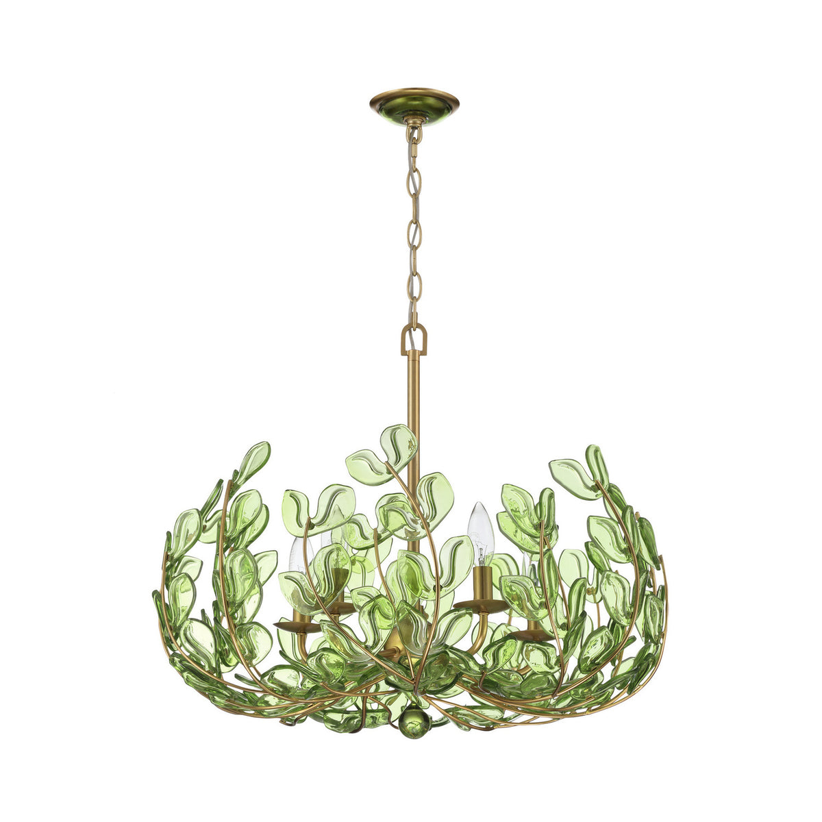 Crystorama Bridget 23.5" 5-Light Chandelier Green - detail