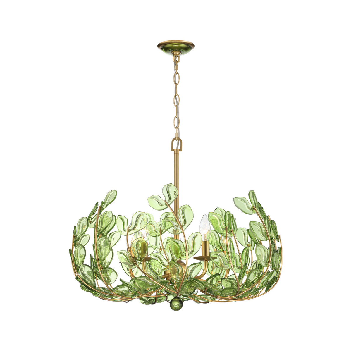 Crystorama Bridget 23.5" 5-Light Chandelier Green - detail