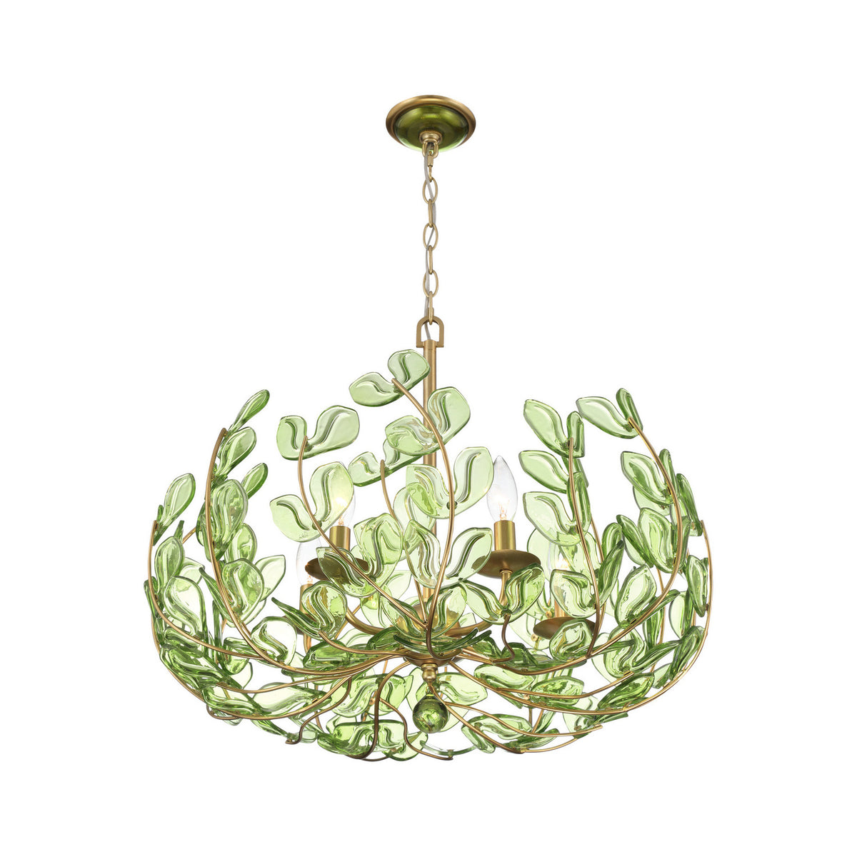 Crystorama Bridget 23.5" 5-Light Chandelier Green - detail