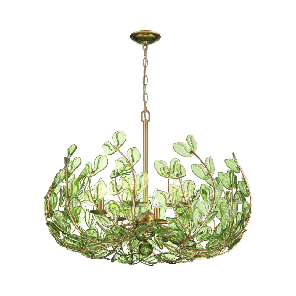 Crystorama Bridget 28.25" 6-Light Chandelier Green