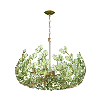 Crystorama Bridget 28.25" 6-Light Chandelier Green - detail