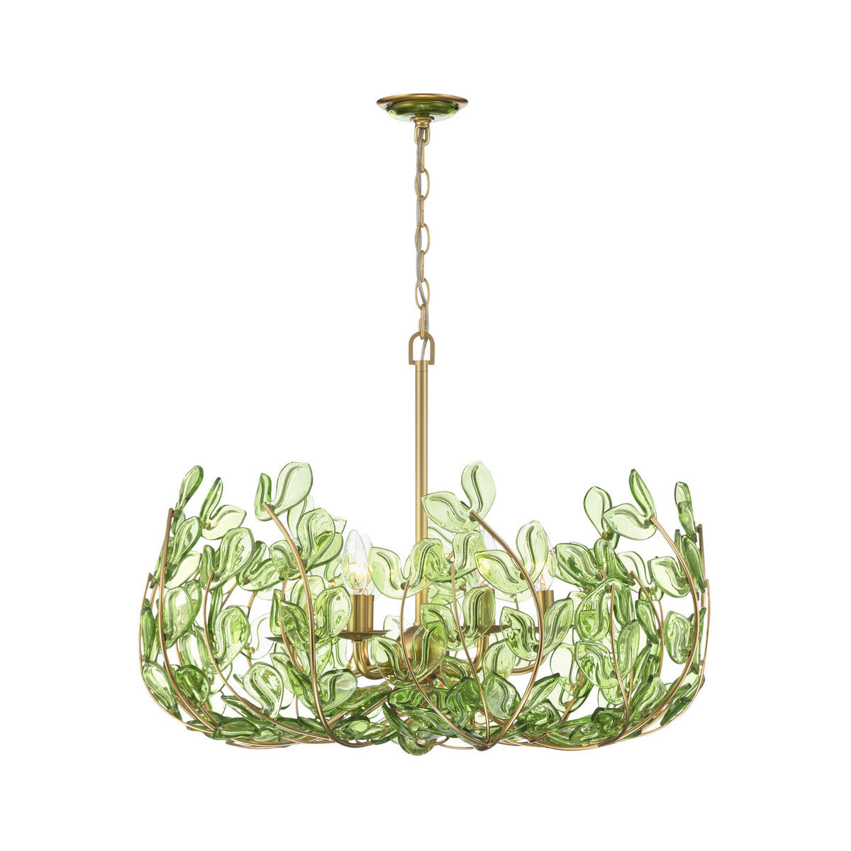 Crystorama Bridget 28.25" 6-Light Chandelier Green - detail