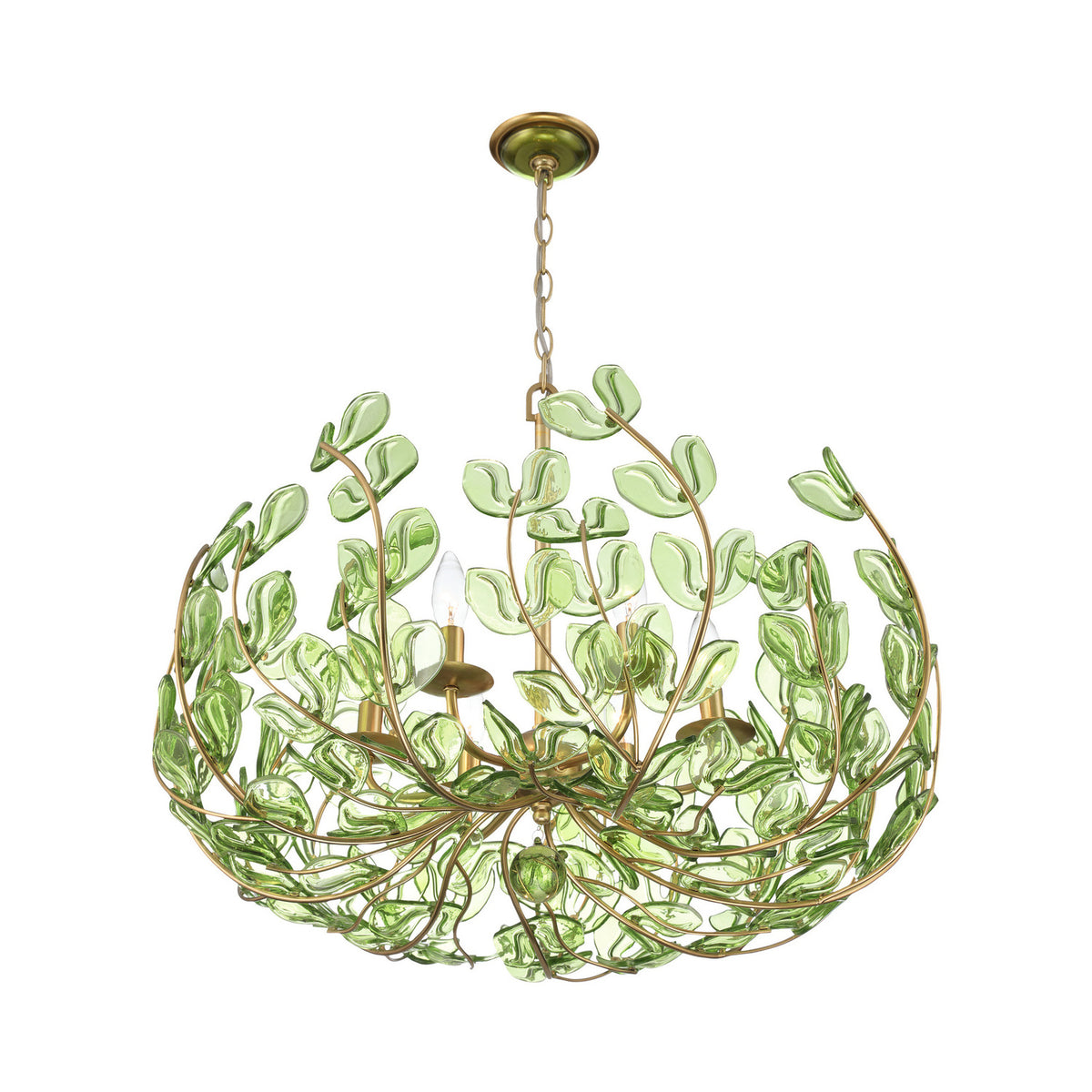 Crystorama Bridget 28.25" 6-Light Chandelier Green - detail