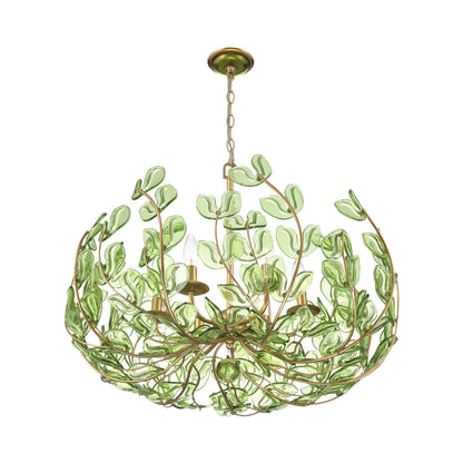 Crystorama Bridget 28.25" 6-Light Chandelier Green - detail