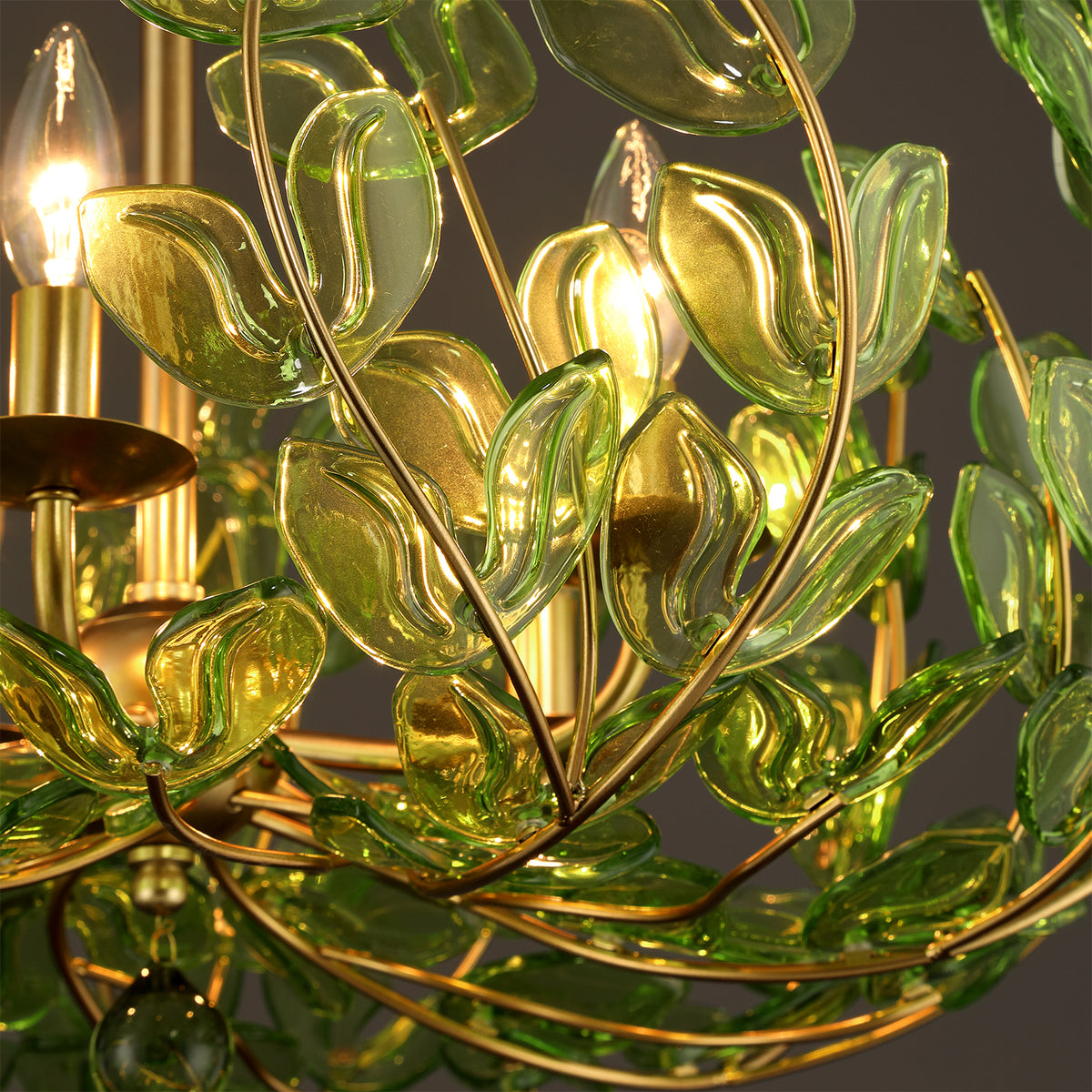 Crystorama Bridget 28.25" 6-Light Chandelier Green - detail