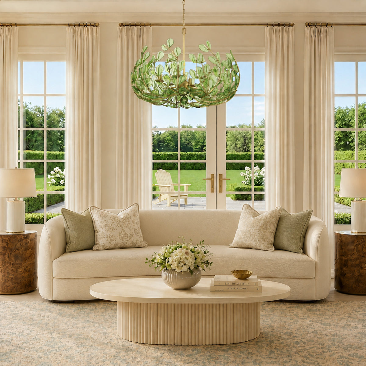 Crystorama Bridget 28.25" 6-Light Chandelier Green - lifestyle