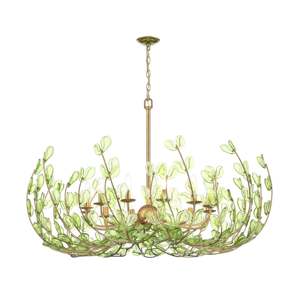 Crystorama Bridget 42" 12-Light Chandelier Green