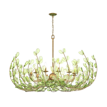 Crystorama Bridget 42" 12-Light Chandelier Green - detail