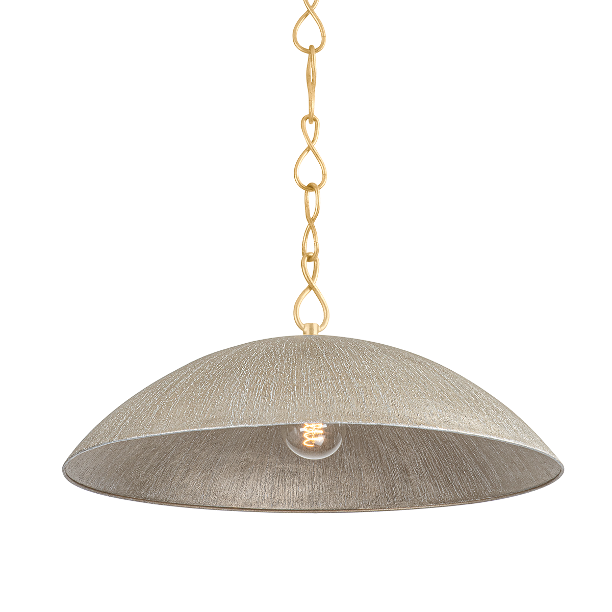 Hudson Valley Eve 24" Pendant Vintage Gold Leaf/Textured Warm Silver Leaf