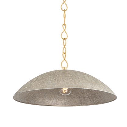Hudson Valley Eve 24" Pendant Vintage Gold Leaf/Textured Warm Silver Leaf