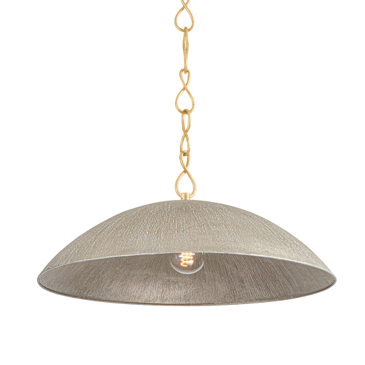 Hudson Valley Eve 24" Pendant Vintage Gold Leaf/Textured Warm Silver Leaf