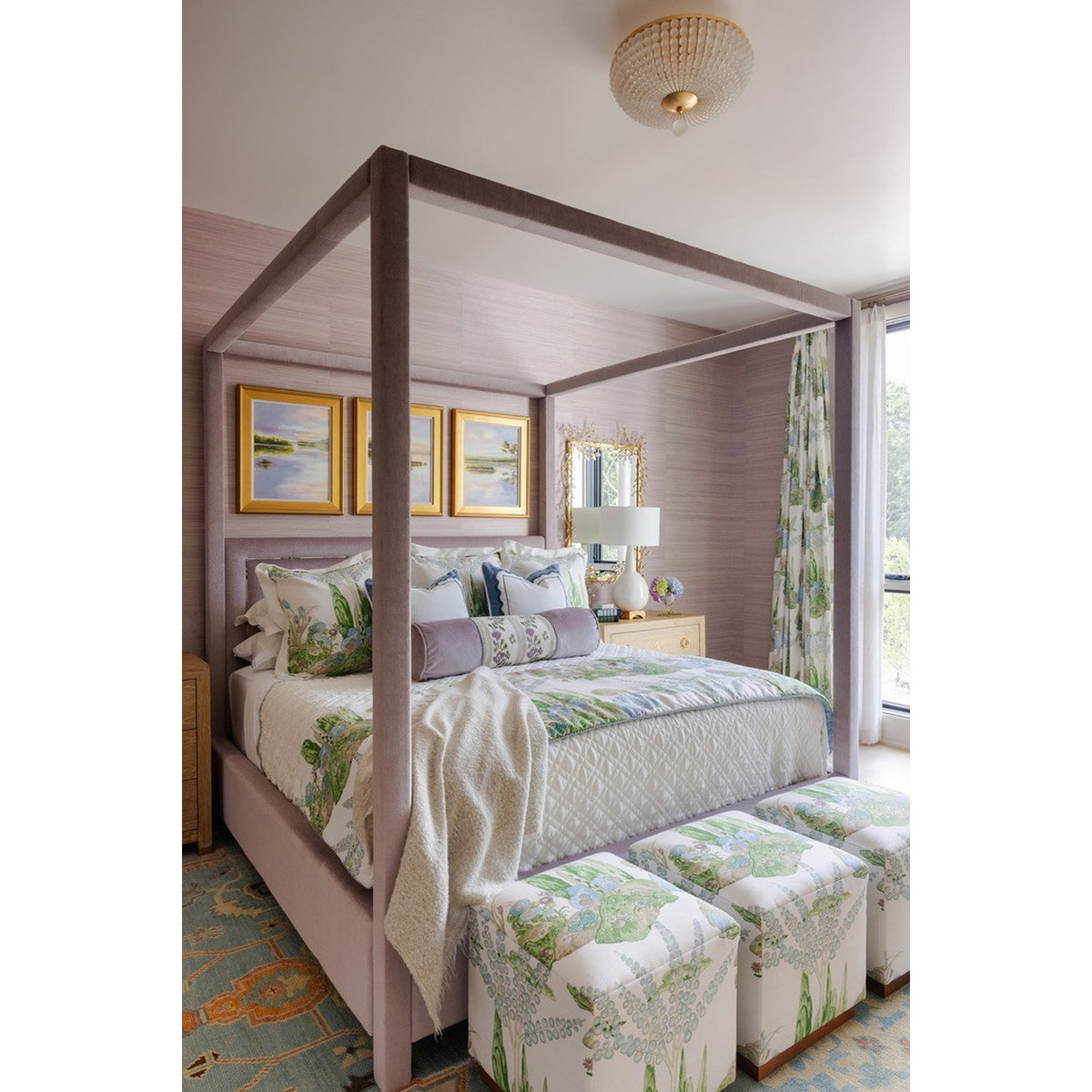 Bella 3-Light Antique Gold Semi-Flush Mount