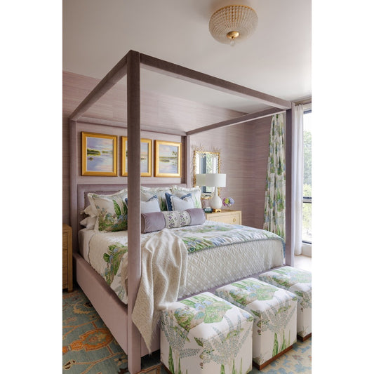 Bella 3 Light Antique Gold Semi-Flush Mount