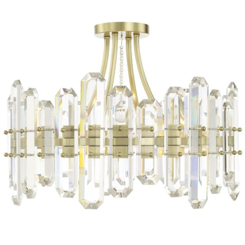 Crystorama Bolton Semi Flush Mount Aged Brass