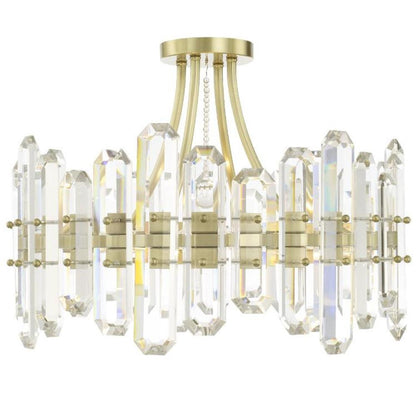 Crystorama Bolton Semi Flush Mount Aged Brass