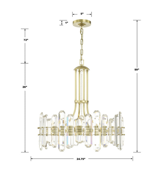 Crystorama Bolton Chandelier Polished Nickel