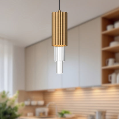 Bordeaux 4" Ribbed Glass LED Pendant