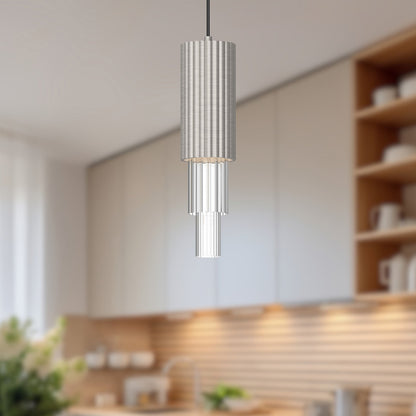 Bordeaux 4" Ribbed Glass LED Pendant
