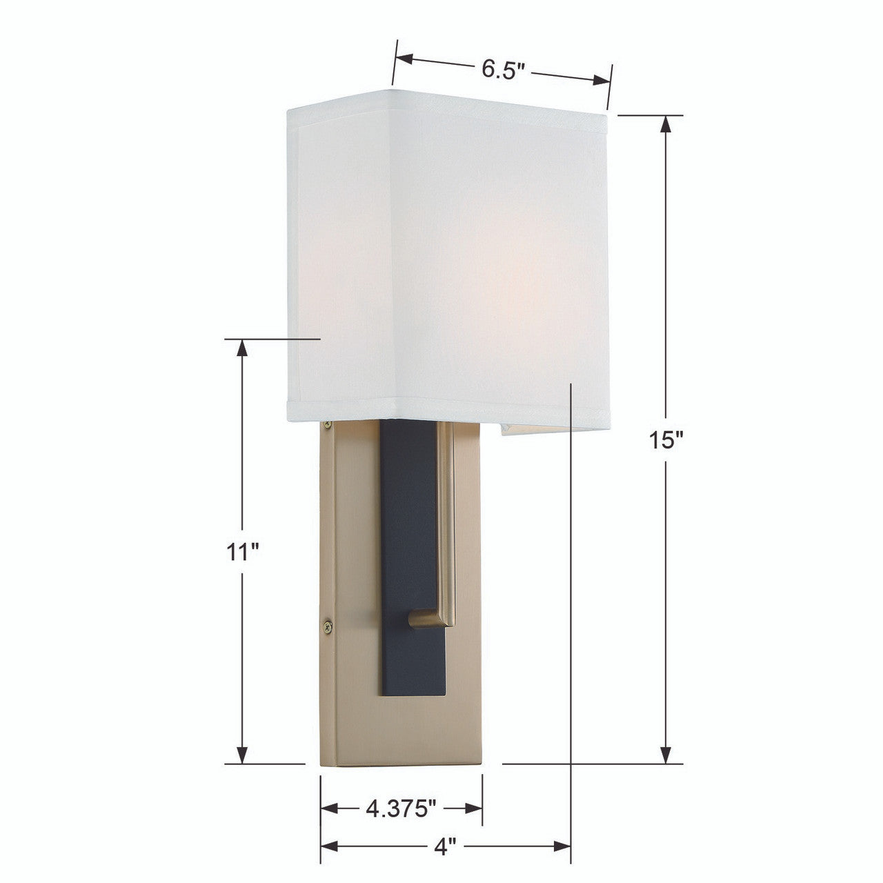 Crystorama Brent Wall Sconce Polished Nickel, Black Forged