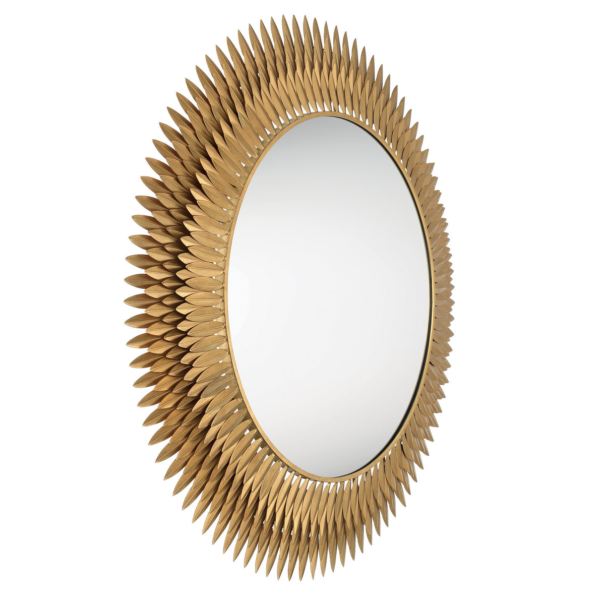 Crystorama Broche 46.75" Mirror Antique Gold - detail