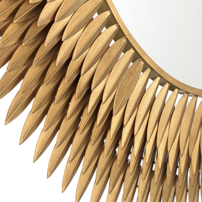 Crystorama Broche 46.75" Mirror Antique Gold - detail