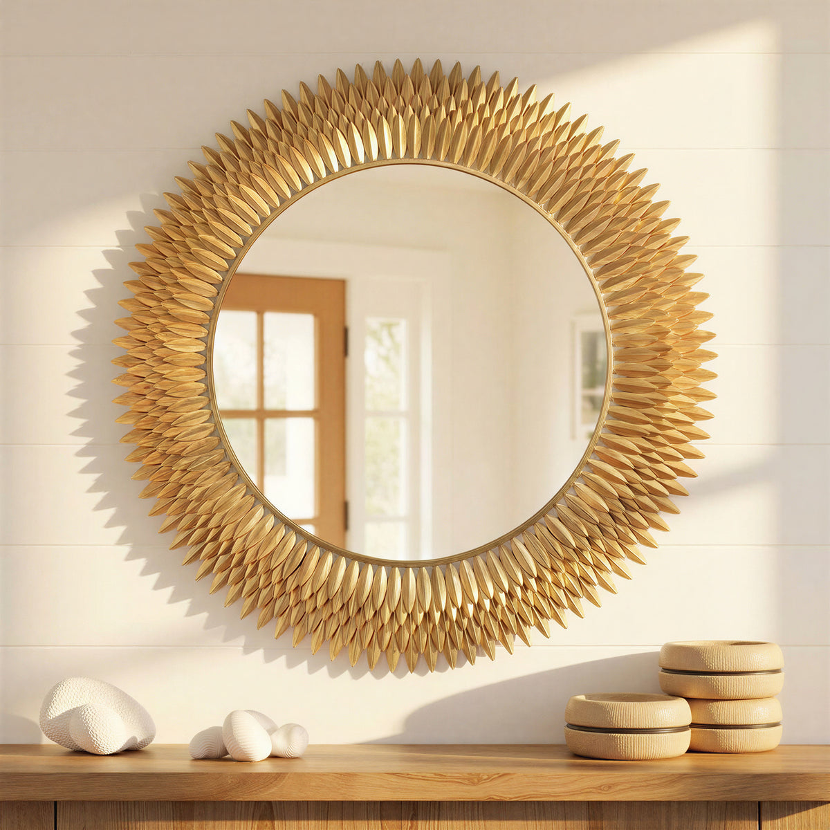 Crystorama Broche 46.75" Mirror Antique Gold - lifestyle