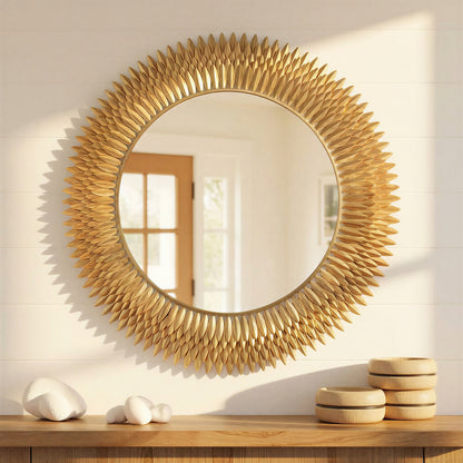 Crystorama Broche 46.75" Mirror Antique Gold - lifestyle
